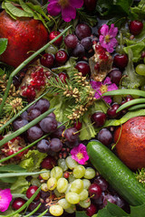 Obraz na płótnie Canvas composition from vegetables and fruit