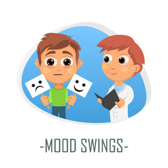 Fototapeta premium Mood swings medical concept. Vector illustration.