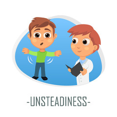 Unsteadiness medical concept. Vector illustration.