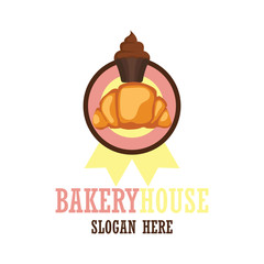 bakery logo with text space for your slogan / tagline, vector illustration