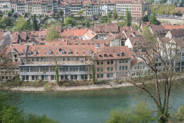 Fototapeta na wymiar Bern, Switzerland the Yarra River (Aare river) 