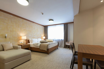 Hotel apartment, bedroom interior