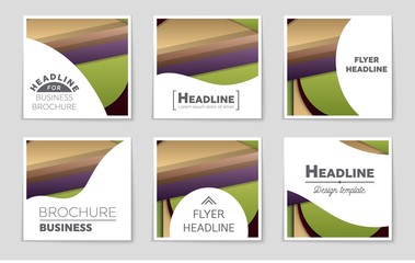 Obraz premium Abstract vector layout background set. For art template design, list, front page, mockup brochure theme style, banner, idea, cover, booklet, print, flyer, book, blank, card, ad, sign, sheet,, a4