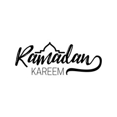 Ramadan Kareem - Handmade template. Isolated vector object logo is a badge for your design