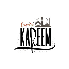 Ramadan Kareem - Handmade template. Isolated vector object logo is a badge for your design