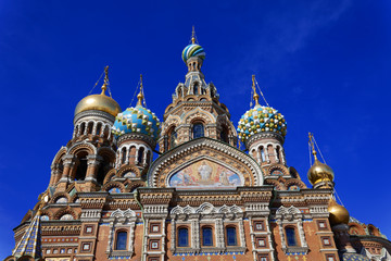 Fototapeta na wymiar Cathedral of the Resurrection of Christ in Saint Petersburg, Russia. Church of the Savior on Blood.
