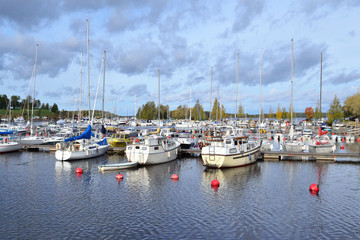 Fototapeta na wymiar Beautiful harbor of Lappeenranta