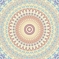 Abstract square background. Symmetric decorative ornament pattern in pastel colors.