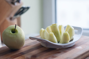 Brushed apple and sliced