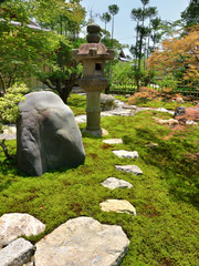 stone path of Japanese garden, Kyoto Japan