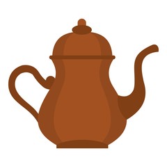 Oriental turkish kettle for tea icon isolated
