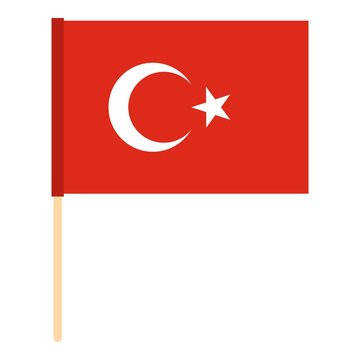 Flag of Turkey icon isolated