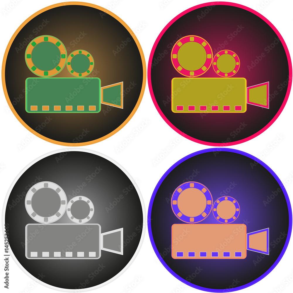 Aufkleber vector image button with a camera