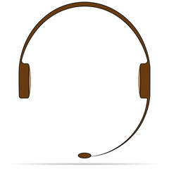 vector image button with headphones
