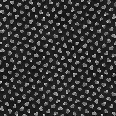 Seamless Monochrome Pattern With Hearts. Repeating Scattered Shapes Texture.