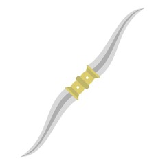 Throwing knife icon isolated