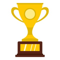 Gold winner cup icon isolated