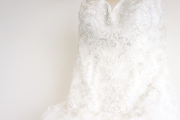 Bridal white wedding dress