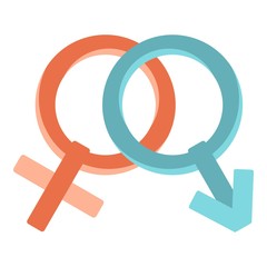 Male and female gender signs icon isolated