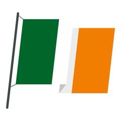 Waving flag of Ireland icon isolated
