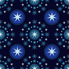 Seamless vector background with decorative stars.
