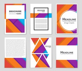 Naklejka premium Abstract vector layout background set. For art template design, list, front page, mockup brochure theme style, banner, idea, cover, booklet, print, flyer, book, blank, card, ad, sign, sheet,, a4