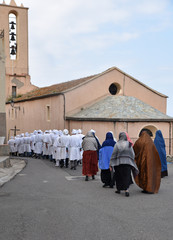 Procession de vendredi Saint &agrave; Monticello en Corse
