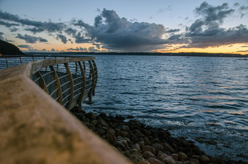 Obraz premium Promenade in Glücksburg am Strand.