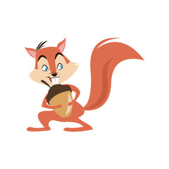 Squirrel cartoon icon. Animal cute adorable and creature theme. Isolated design. Vector illustration