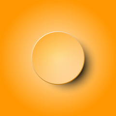 3d orange halftone circle paper vector design on orange background for abstract concept