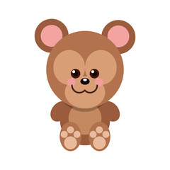 Obraz na płótnie Canvas Bear cartoon icon. Animal cute adorable and creature theme. Isolated design. Vector illustration