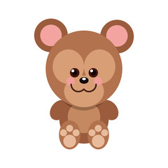 Bear cartoon icon. Animal cute adorable and creature theme. Isolated design. Vector illustration