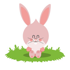 Rabbit cartoon icon. Animal cute adorable and creature theme. Isolated design. Vector illustration