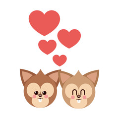 Squirrel cartoon in love icon. Animal cute adorable and creature theme. Isolated design. Vector illustration