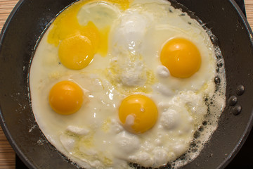 fried eggs with fresh