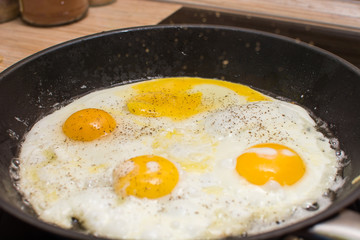 fried eggs with fresh