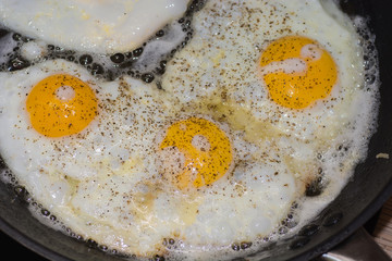 fried eggs with fresh