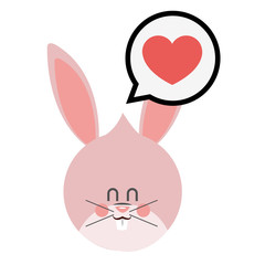 Rabbit cartoon in love icon. Animal cute adorable and creature theme. Isolated design. Vector illustration