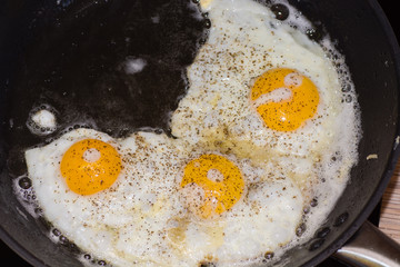 fried eggs with fresh
