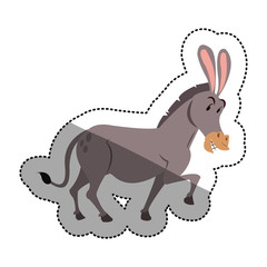 Donkey cartoon icon. Animal cute adorable and creature theme. Isolated design. Vector illustration