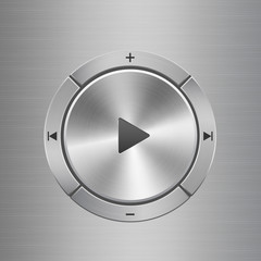 Audio control panel with buttons around main play button