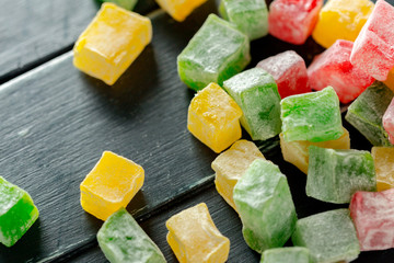 traditional eastern desserts on wooden background