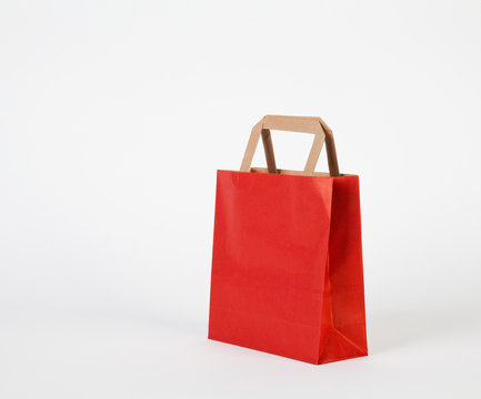 Red shopping bag.