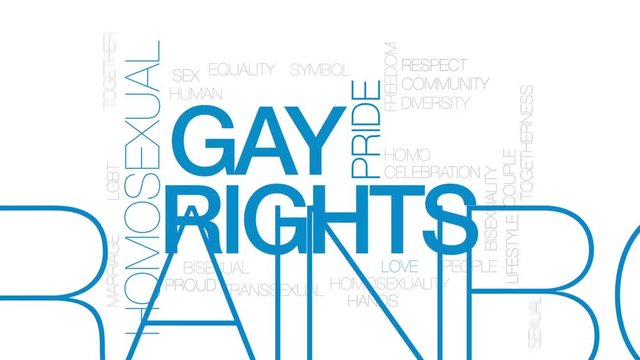 Gay rights word cloud, text design animation. Kinetic typography.