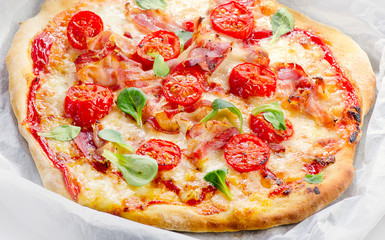 Italian homemade Pizza.