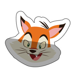 Fox cartoon icon. Animal cute adorable and creature theme. Isolated design. Vector illustration