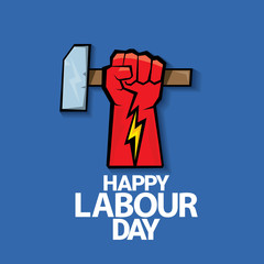 Happy labour day vector label