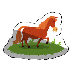 Horse cartoon icon. Animal cute adorable and creature theme. Isolated design. Vector illustration