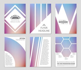 Fototapeta premium Abstract vector layout background set. For art template design, list, page, mockup brochure theme style, banner, idea, cover, booklet, print, flyer, book, blank, card, ad, sign, sheet,, a4