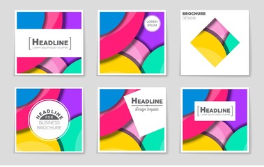 Obraz premium Abstract vector layout background set. For art template design, list, front page, mockup brochure theme style, banner, idea, cover, booklet, print, flyer, book, blank, card, ad, sign, sheet,, a4